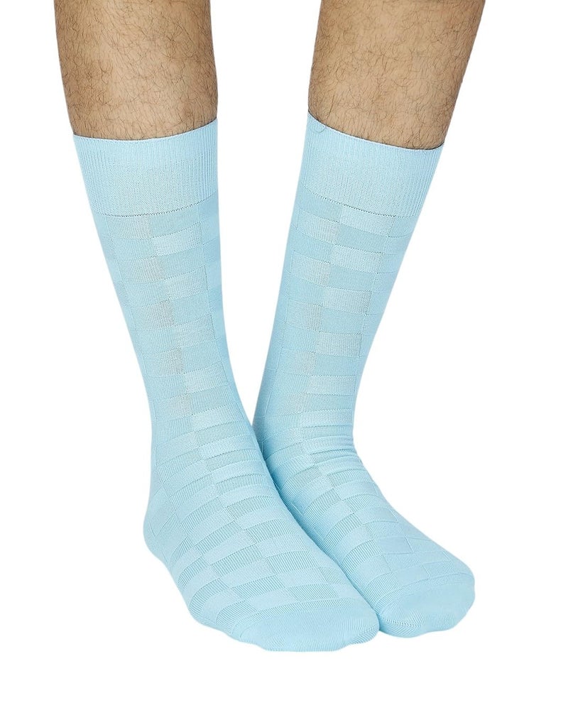 BALENZIA SocksXpress Men’s Motif Cotton Crew Socks | Pack of 6 Pairs | Black, Beige, Blue, Dark Grey, Light Grey, White|Calf-Length Premium Combed Cotton with Comfort Cuff| Everyday Formal Wear - Image 3