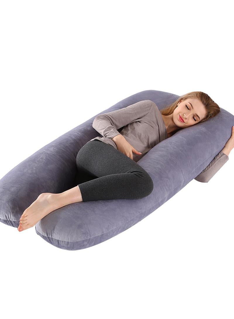 U-Shaped Full Body Pregnancy Crystal Velvet Pillow Cover 70x130cm - Image 3