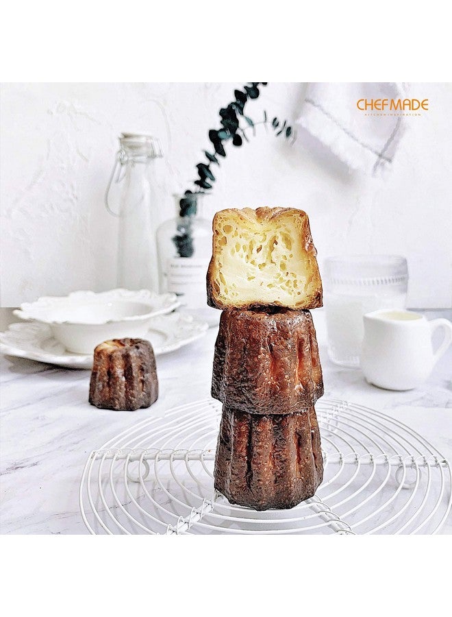 chefmade قالب كعكة كانيل من شيف ميد، 12 تجويف غير لاصق لصنع الكانيل، صينية مافن لصنع الكب كيك للخبز في الفرن (ذهبي شامباني) - Image 3