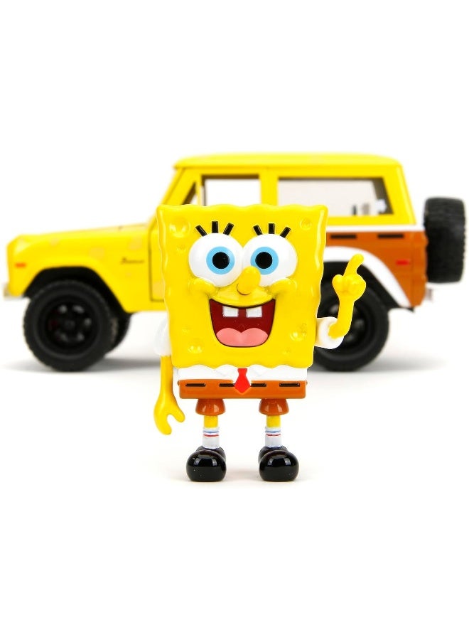 Jada SpongeBob SquarePants and 1973 Ford Bronco Die-Cast Car (1:24, Yellow) - Image 3