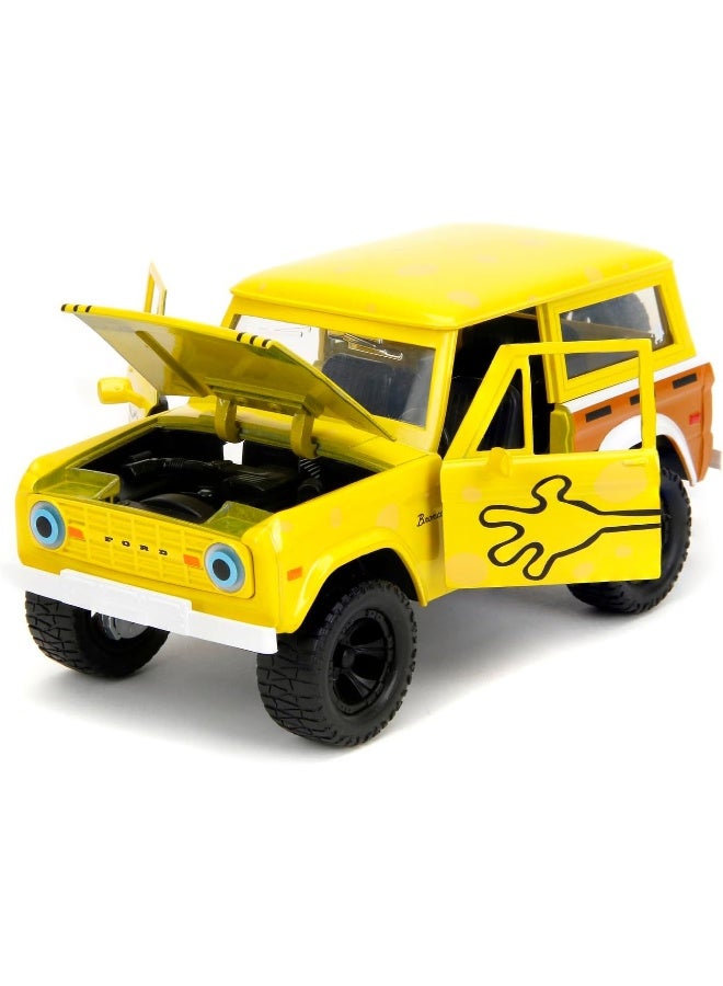 Jada SpongeBob SquarePants and 1973 Ford Bronco Die-Cast Car (1:24, Yellow) - Image 2