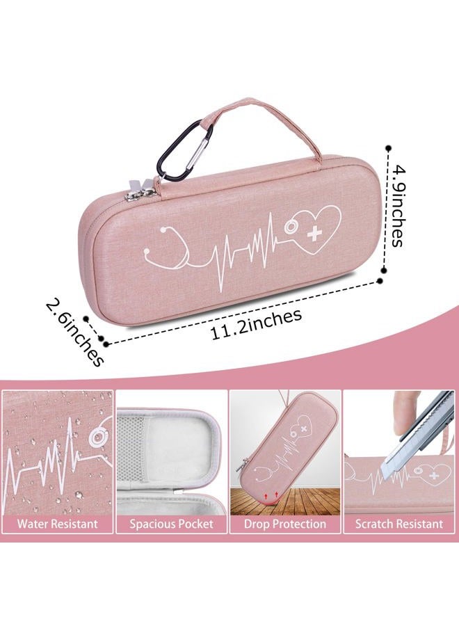 HESPLUS Stethoscope Case for 3M Littmann Classic III, Lightweight II S.E, Cardiology IV Diagnostic, MDF Acoustica Deluxe Stethoscopes, Extra Room for LED Penlight Scissors and Nurse Accessories, Pink - Image 4