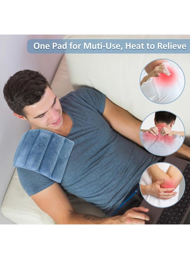 SuzziPad Microwave Heating Pad, 6.5x12” Reusable Moist Heating Pads for Cramps, Joint Pain Relief, Sore Muscle, Heat Pad for Shoulder, Knee, Abdominal and Back (Blue) - Image 2