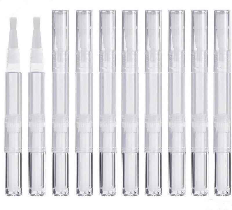 SUEIANNMN 20Pcs Transparent Twist Pens3ml Nail Twist Pens Empty Transparent Nail Oil Pen with Brush Empty Cuticle Oil Pen Cosmetic Container Pen for Lip Gloss Eyelash Growth Liquid
