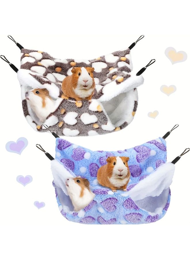 قطعتان من أرجوحة الحيوانات الأليفة الصغيرة الناعمة مصنوعة من البوليستر بتصميم خنزير غينيا الجذاب للفئران - Image 2