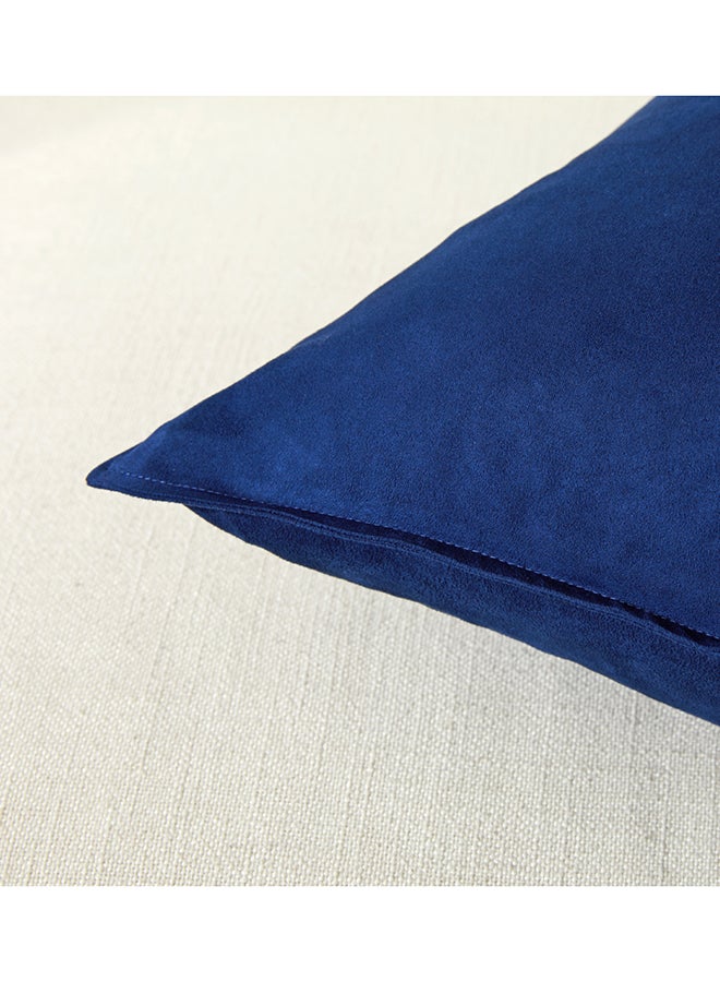 Fancy Homi مجموعة من 2 أغطية وسائد زخرفية محايدة للكنبة، السرير والأريكة، ناعمة للغاية ونمط مخملي، تصميم جمالي وحديث - 45x45 سم - أزرق داكن - Image 4