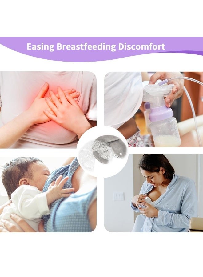 CONBELLA أكياس ثلج للثدي، حزمة علاج الثدي للاحتقان، وسادات جل للرضاعة الساخنة والباردة لأساسيات الأمهات الجدد، هدية قابلة لإعادة الاستخدام لتخفيف انسداد القنوات، ألم الحلمة، تحسين تدفق الحليب - Image 4