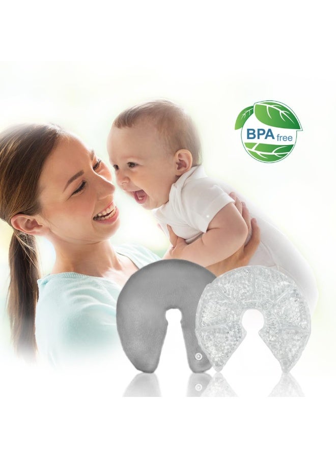 CONBELLA أكياس ثلج للثدي، حزمة علاج الثدي للاحتقان، وسادات جل للرضاعة الساخنة والباردة لأساسيات الأمهات الجدد، هدية قابلة لإعادة الاستخدام لتخفيف انسداد القنوات، ألم الحلمة، تحسين تدفق الحليب - Image 2