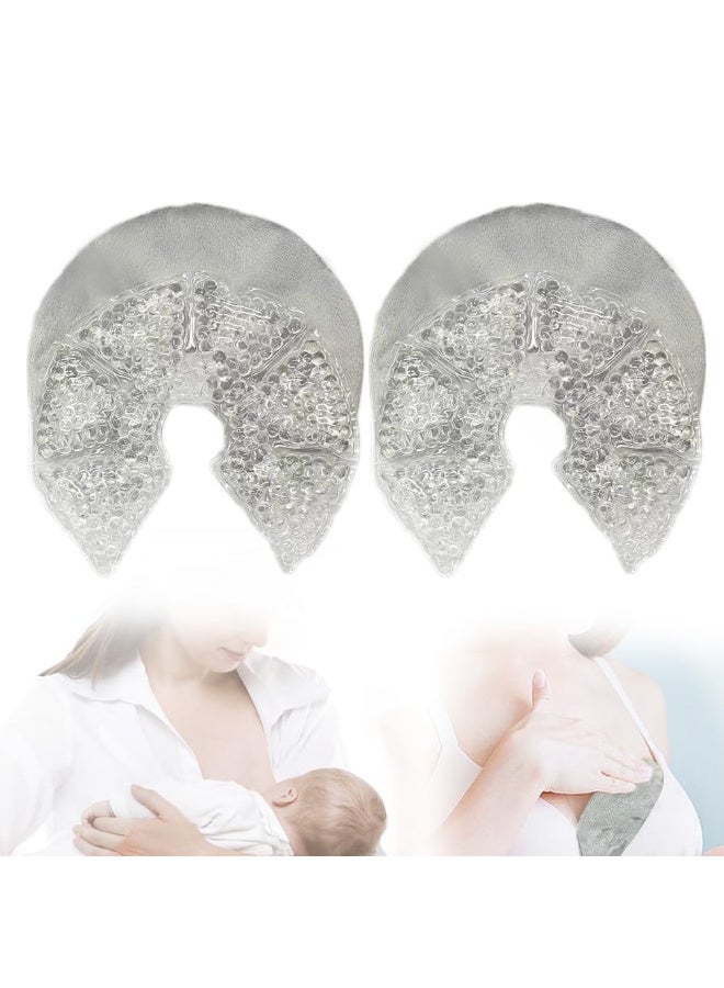 CONBELLA أكياس ثلج للثدي، حزمة علاج الثدي للاحتقان، وسادات جل للرضاعة الساخنة والباردة لأساسيات الأمهات الجدد، هدية قابلة لإعادة الاستخدام لتخفيف انسداد القنوات، ألم الحلمة، تحسين تدفق الحليب - Image 1