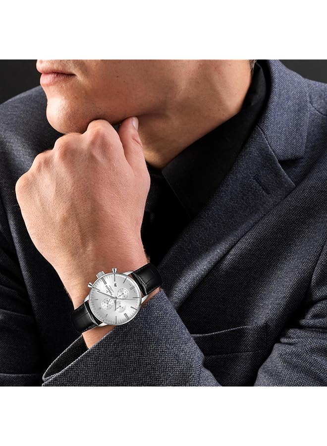 TORNADO Men Japan Quartz Movement Watch Chronograph Display And Leather Strap T6102 Slbw Black - Image 3