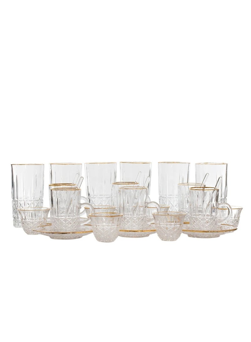 Alsaif Gallery 30 Pieces Glass Tea and Coffee Pill Serving Set - Image 1