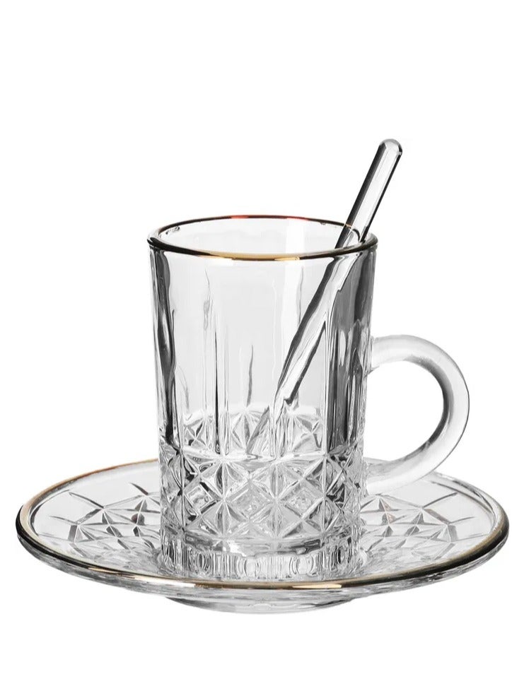 Alsaif Gallery 30 Pieces Glass Tea and Coffee Pill Serving Set - Image 5