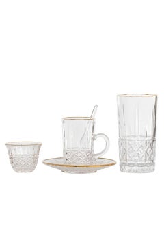 Alsaif Gallery 30 Pieces Glass Tea and Coffee Pill Serving Set  - Image 2