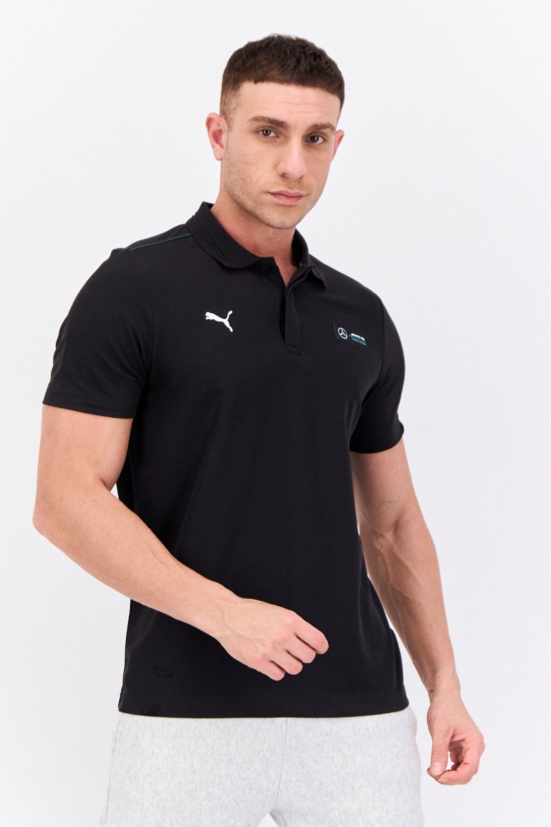 PUMA Puma x Mercedes AMG Men Sportswear Fit Short Sleeves Training Polo Shirt, Black - Image 1
