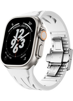 Apple Watch Ultra 49MM KRD-127 Metal Buckle Silicone Strap-White