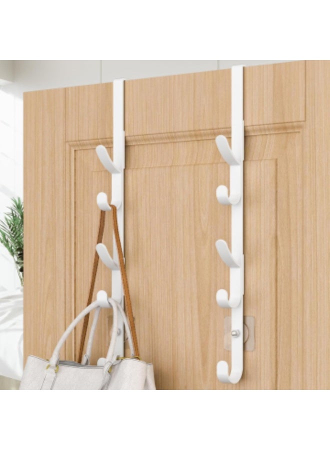 Over The Door Hooks, Metal Door Hooks for Hanging, Over The Door Purse Organizer for Door Coat Hanger, Back of Shower for Hanging Towel Rack Clothes, Hat, Bathroom, Closet - Image 1