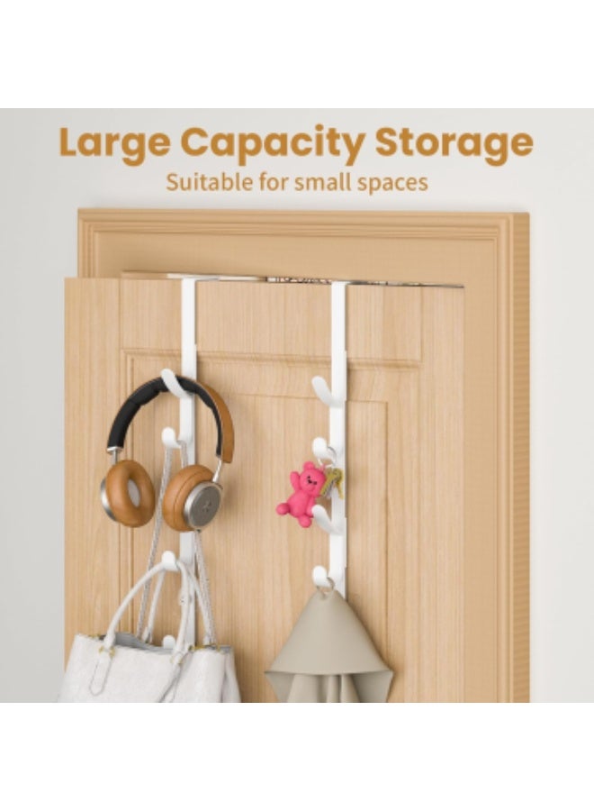 Over The Door Hooks, Metal Door Hooks for Hanging, Over The Door Purse Organizer for Door Coat Hanger, Back of Shower for Hanging Towel Rack Clothes, Hat, Bathroom, Closet - Image 2