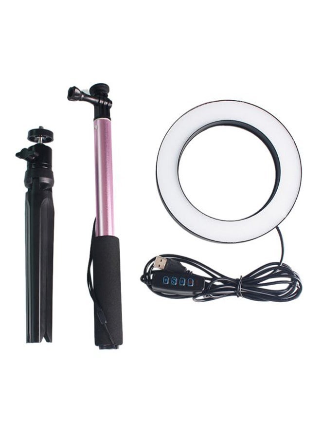 NIBEMINENT Selfie Camera LED Lamp With Telescopic Tripod Black/White  - Image 2