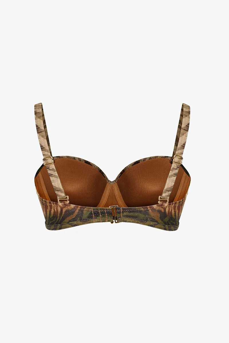 بنتي PENTI Cesira Lotus Zebra Pattern Shimmery Bikini Top