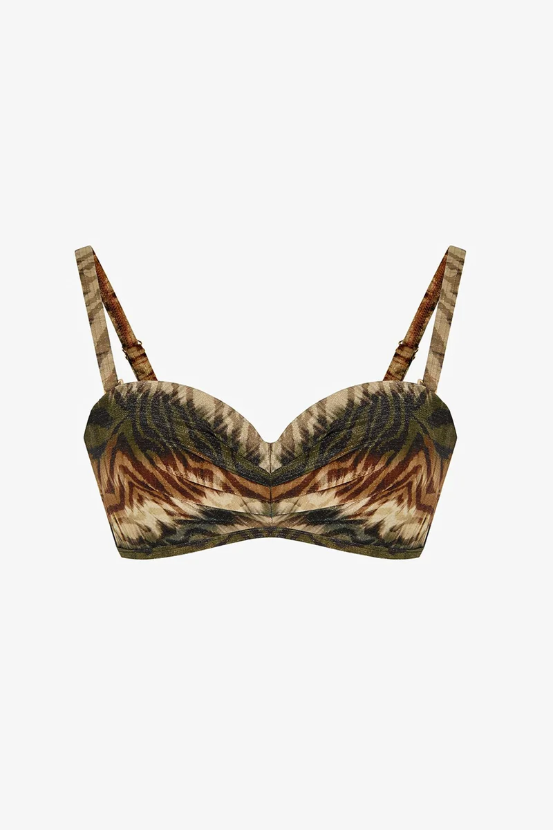 بنتي PENTI Cesira Lotus Zebra Pattern Shimmery Bikini Top