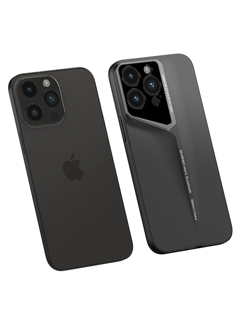 LEEKA iPhone 14 Pro Max LEEKA Ultra Slim New Sport Car Design Fiber Back Cover Luxury Camera Protection case for apple iPhone 14 Pro Max (Black) - Image 2