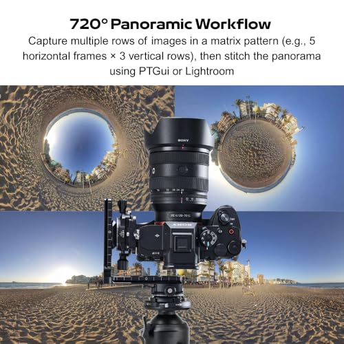 HEIPI Panoramic Panning Base, 360-Degree Tripod Base ARCA-Type Aluminum Alloy Camera Base Plate with Bubble Level for Tripod Monopod DSLR Cameras, Load Capacity 22 LBS - Image 3
