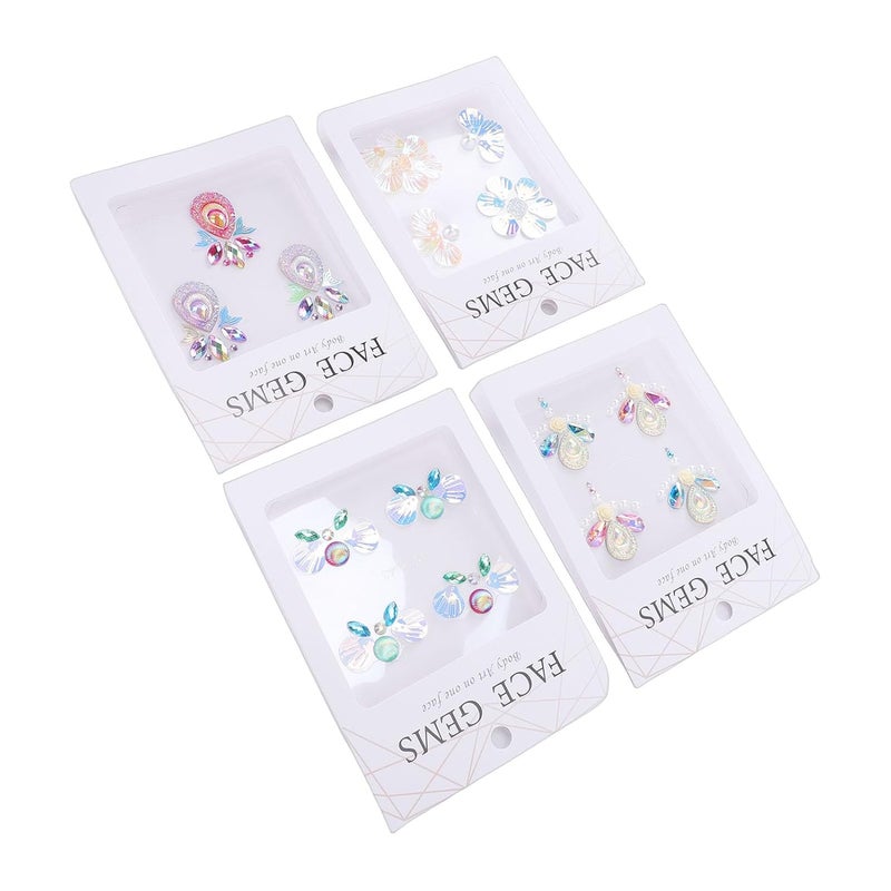 ZJchao Face Jewels Stick On Glitter Self Adhesive Face Rhinestones Stickers DIY Forehead Body Art Decals for Stage Party Wedding Elegant Shimmering Accents - Image 3
