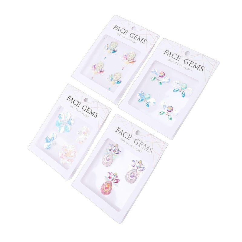 ZJchao Face Jewels Stick On Glitter Self Adhesive Face Rhinestones Stickers DIY Forehead Body Art Decals for Stage Party Wedding Elegant Shimmering Accents - Image 4