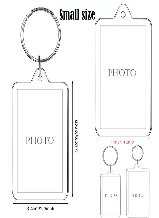 Lckaey photo keychain frame key chain pendant photo souvenir decorative buckle creative DIY gift key chain 5-pack Z002-small - Image 2