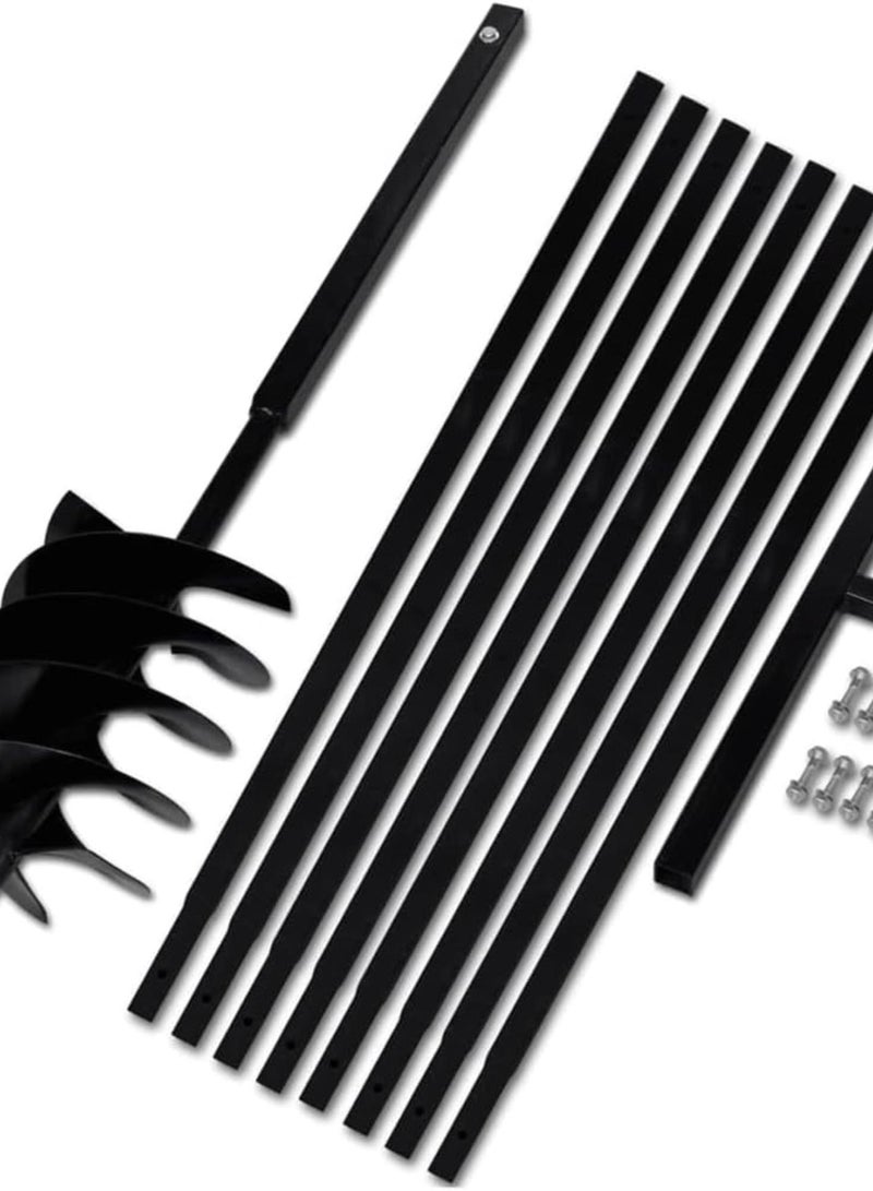 GGOOT Hardware,Tools,Drills,Augers,Ground Drill with Handle 200 mm with Extension Tube 9 m Steel - Image 1