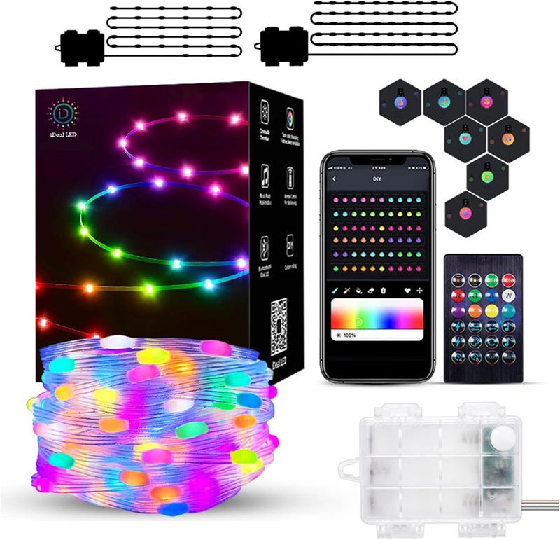 klarako Christmas Lights Battery Operated, Christmas Lights, 17ft 50 LED Rainproof Wire String Light, Remote Control & 8 Modes Indoor Outdoor Xmas Tree Wedding Party Decoration - Image 1