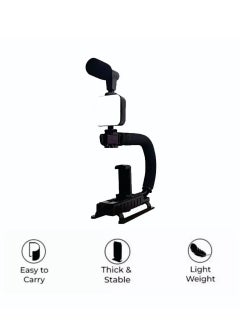 PLOKAMA Video Recording Kit for Video Shooting and YouTube Video Recording for Any Mobile Phone or Digital Camera with LED Light, Microphone and Phone Holder-Model PK 777  - Image 3