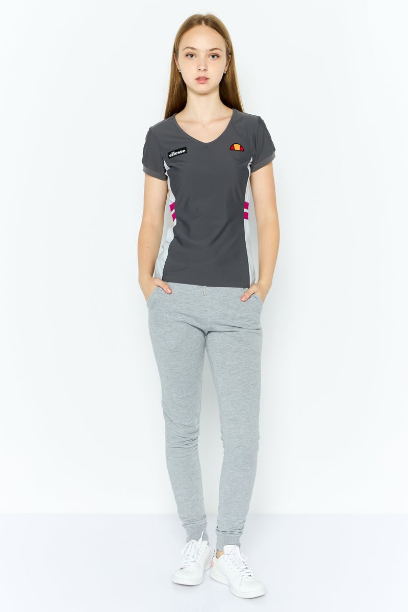 Ellesse تي شيرت تدريب قصير الأكمام للنساء، رمادي - Image 2