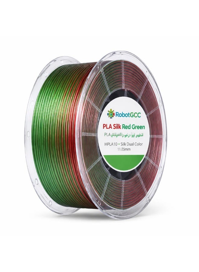 robotgcc PLA Silk Red Blue Green Gradient 1.75mm 3D Printer Filament – Premium Tri-Color Silk PLA for FDM Printing, Smooth Extrusion, High Precision Dimensional Accuracy, Low Warping, Strong Layer Adhesion, Glossy Finish Biodegradable Material for Cosplay Props, Artistic Models, Decorative Printing, Engineering Prototypes, Creative DIY Projects - Image 1