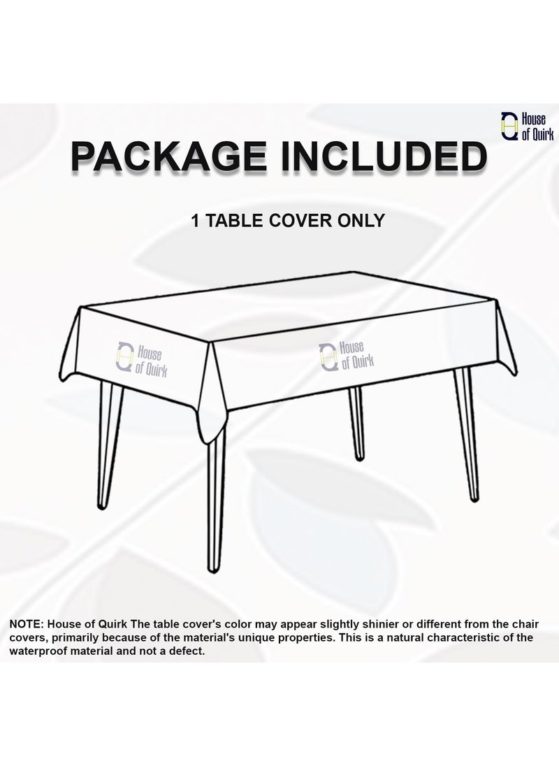 HOUSE OF QUIRK House of Quirk Polyvinyl Chloride Rectangular Dining Table Cover Waterproof With For Kitchen Dining Table Cloth Dust And Oil Repellent (White Leaf, 1 Piece Table Cover Only 140X220Cm)  - Image 4