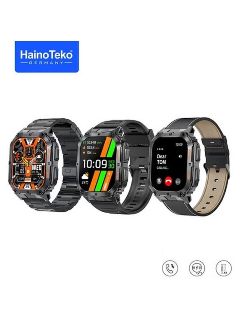 HainoTeko "Smartwatch with 3 Interchangeable Straps – Fitness Tracker, Heart Rate & Sleep Monitoring, Waterproof, Touchscreen Display – Stylish & Versatile Watch for Men & Women" - Image 3