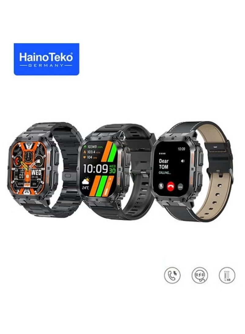 HainoTeko "Smartwatch with 3 Interchangeable Straps – Fitness Tracker, Heart Rate & Sleep Monitoring, Waterproof, Touchscreen Display – Stylish & Versatile Watch for Men & Women" - Image 5