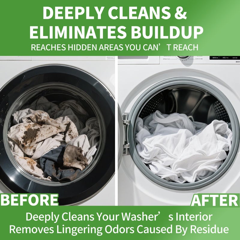 Maebho Washing Machine Cleaner Tablets 12 Pack - Deep Cleaning Tablets for HE Front & Top Load Washers, Septic Safe, Eco-Friendly, Removes Residue & Odors - Image 3