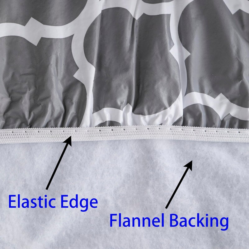 Walrus Round Vinyl Fitted Tablecloth with Flannel Backing Elastic Edge Design Table Cover Waterproof Oil-Proof PVC Table Cloth Stain-Resistant Best for 37"-44" Round - Image 5