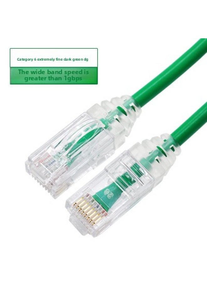 Generic NIPPON Daily Line Ultra-fine Soft Network Cable SPG6 Multi-strand Gigabit Six-class Jumper CAT6 High Speed From 0.3 M-Color:Six Types Of Very Fine Green DG-Line Length:1.5 M  - Image 1