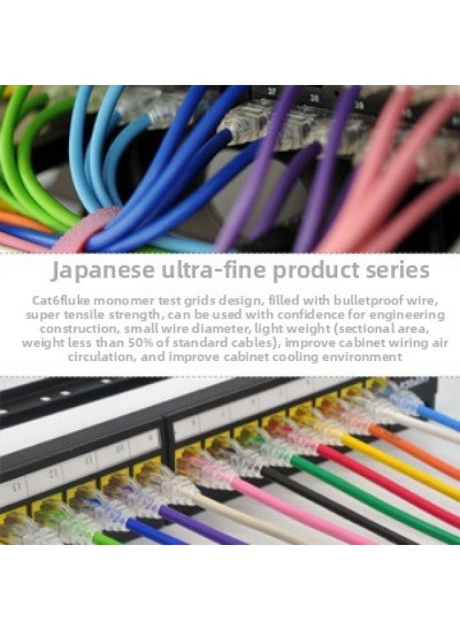 Generic NIPPON Daily Line Ultra-fine Soft Network Cable SPG6 Multi-strand Gigabit Six-class Jumper CAT6 High Speed From 0.3 M-Color:Six Types Of Very Fine Green DG-Line Length:1.5 M  - Image 4