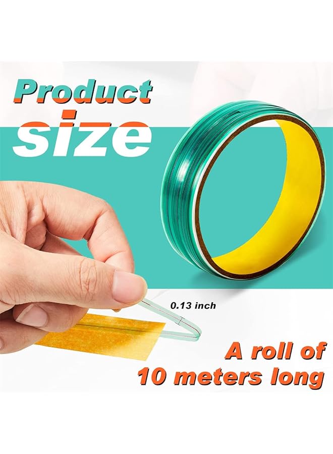 SYOSI Vinyl Wrap Cutting Edge Detailer Tool - Finish Line Roll For Car, Auto, Motorcycle, Boat Graphic Decal - 33 Ft (10M), Green - Image 2