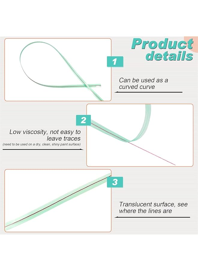 SYOSI Vinyl Wrap Cutting Edge Detailer Tool - Finish Line Roll For Car, Auto, Motorcycle, Boat Graphic Decal - 33 Ft (10M), Green - Image 4