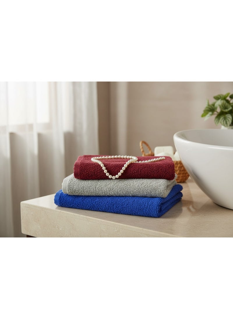 توالا مجموعه من فوط وجه مكونه من3 فوط , قطن 100%, ناعمه , امتصاص عالي ,تصميم شيك, 50*100 سم - Image 1