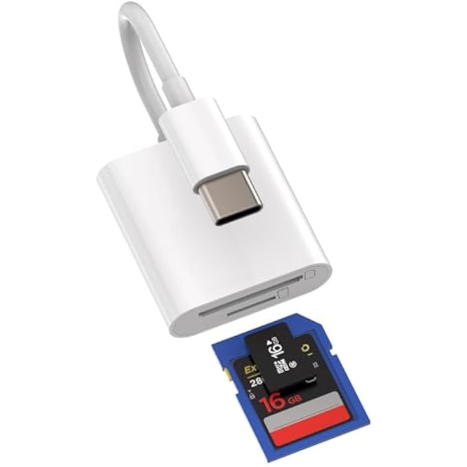 rayihni محول قارئ بطاقة SD USB C لجهاز آيفون 16 15 برو ماكس بلس (2 في 1) كاميرا ميكرو TF متوافق مع سامسونج وآبل وآيباد 10 آير 4/5 ماك بوك نوع C ثندربولت دوك متعدد المنافذ فلاش درايف - Image 1