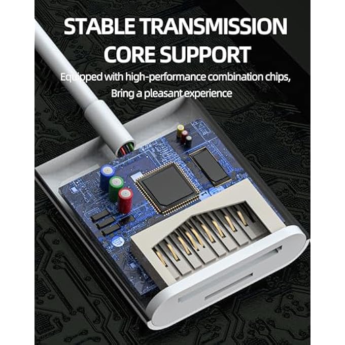 rayihni محول قارئ بطاقة SD USB C لجهاز آيفون 16 15 برو ماكس بلس (2 في 1) كاميرا ميكرو TF متوافق مع سامسونج وآبل وآيباد 10 آير 4/5 ماك بوك نوع C ثندربولت دوك متعدد المنافذ فلاش درايف - Image 3