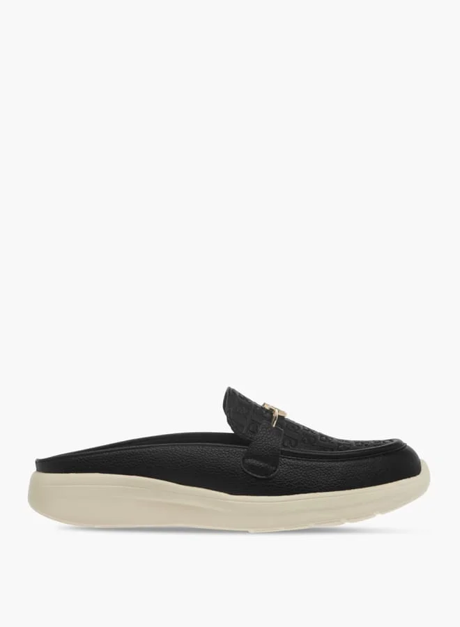 Paprika Women Monogram Embossed Slip-On Mules