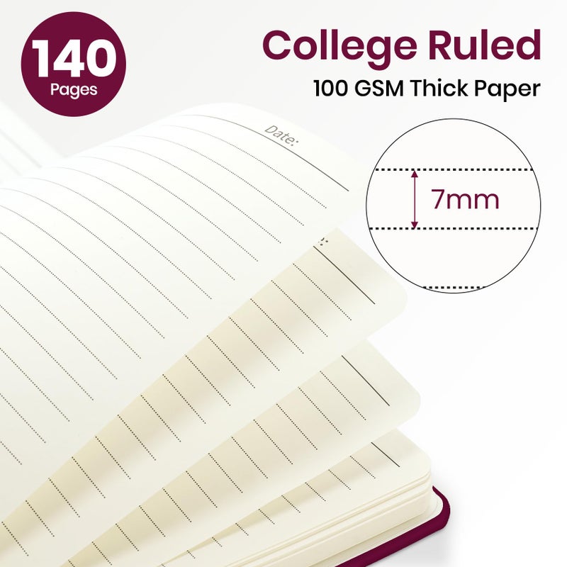 ZOTIA Lined Spiral Journal Notebook for Women, A5 College Ruled Journals for Writing, Hardcover Notebooks for Work, Note taking and Office School Supplies,140 Pages - Crabberry Red - Image 2