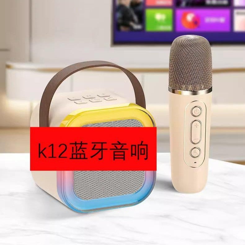New 12 Bluetooth Speaker 40W With Karaoke Microphone Heavy Bass Home Accompaniment Wireless - Image 2
