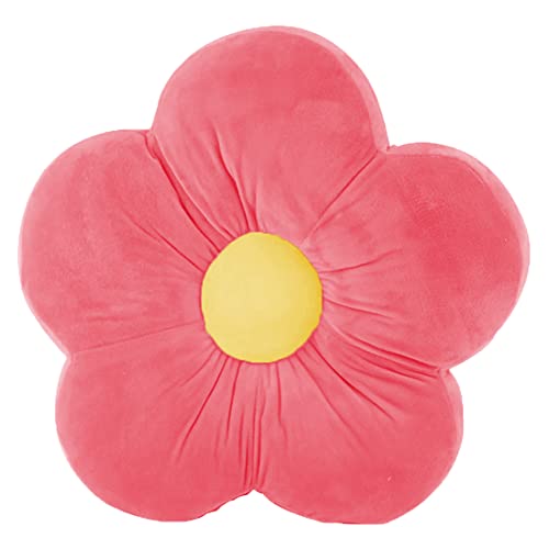 Peach Cuddle Polyester Velvet Flower Shaped Decorative Floor Cushion (16X16 Inch, Peach) - Image 3